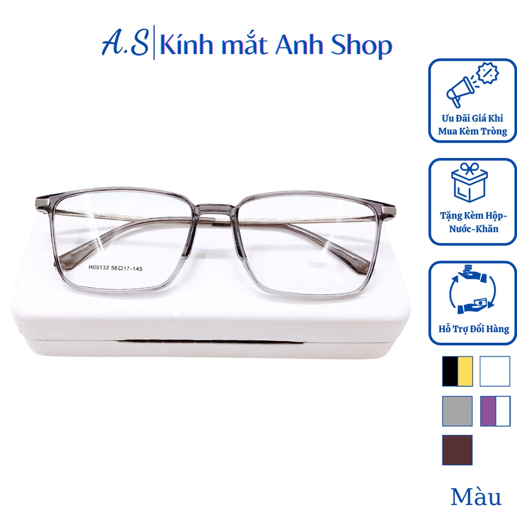 Gọng kính chủ nhật thời trang nam nữ chất liệu nhựa dẻo kết hợp kim loại 00132