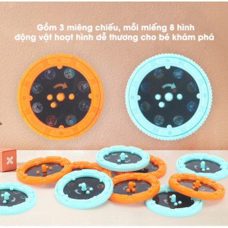 PVN31308 Đèn pin chiếu hình cho bé(Luôn sẵn) 24 hình động vật ngộ nghĩnh, đồ chơi trí tuệ cho trẻ vui chơi khám phá T2