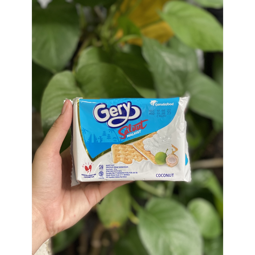 Bánh Quy Phủ Dừa Gery Saluut Malkist Coconut (Gói 105g-xanh)