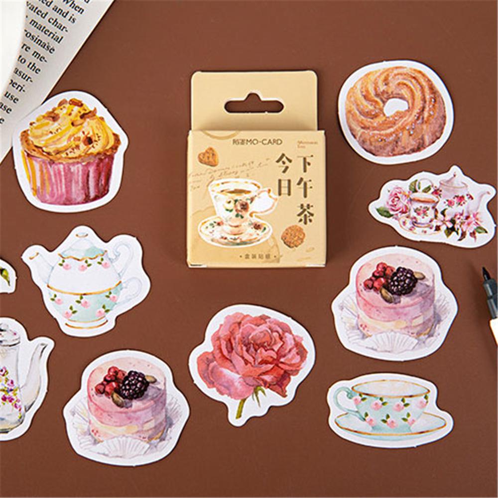 Sticker Dán Trang Trí Sổ Tay Hình Bánh Cà Phê Và Trà Chiều