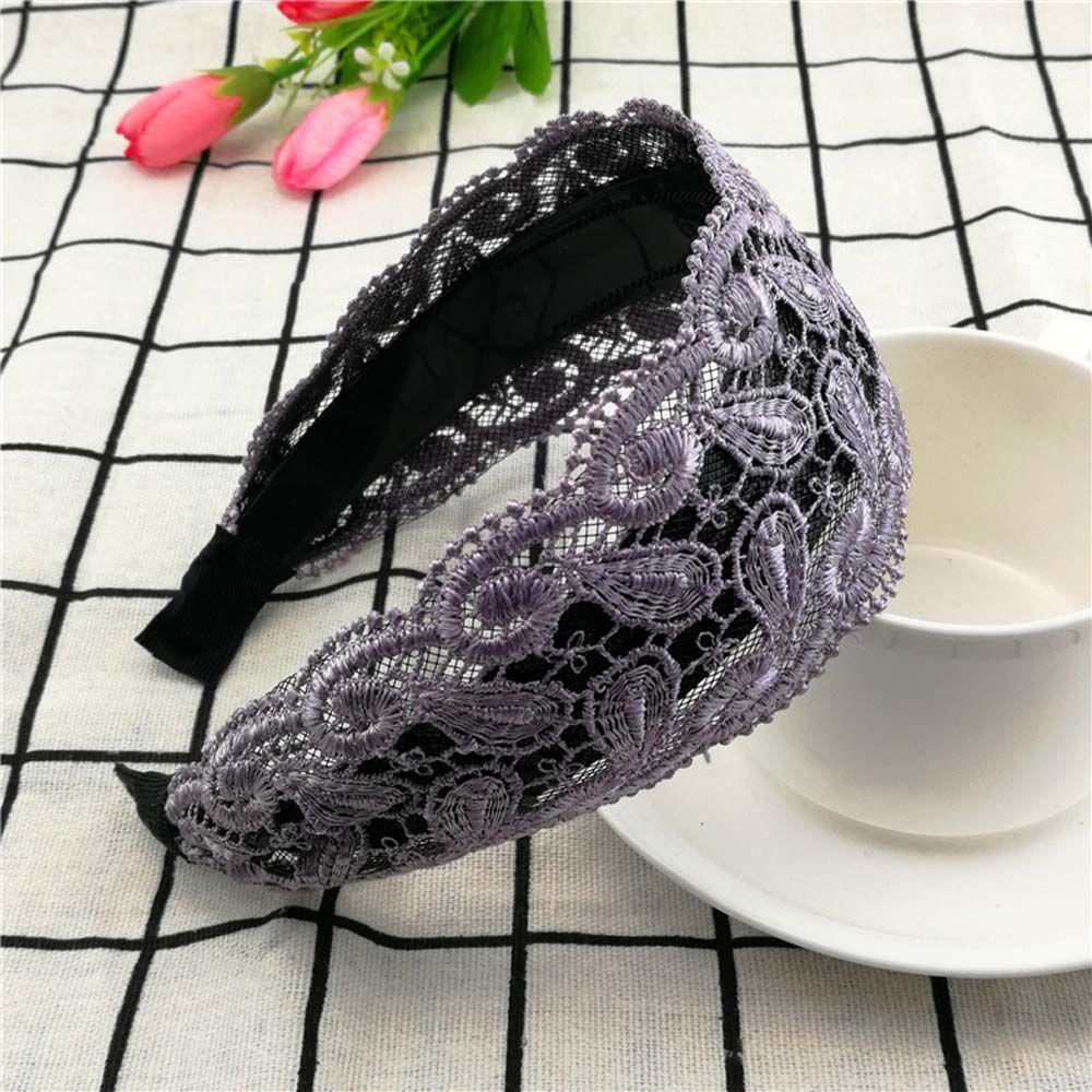 Băng Đô Ren Hoa Rỗng Không Trượt Phong Cách Cổ Điển Cho Nữ