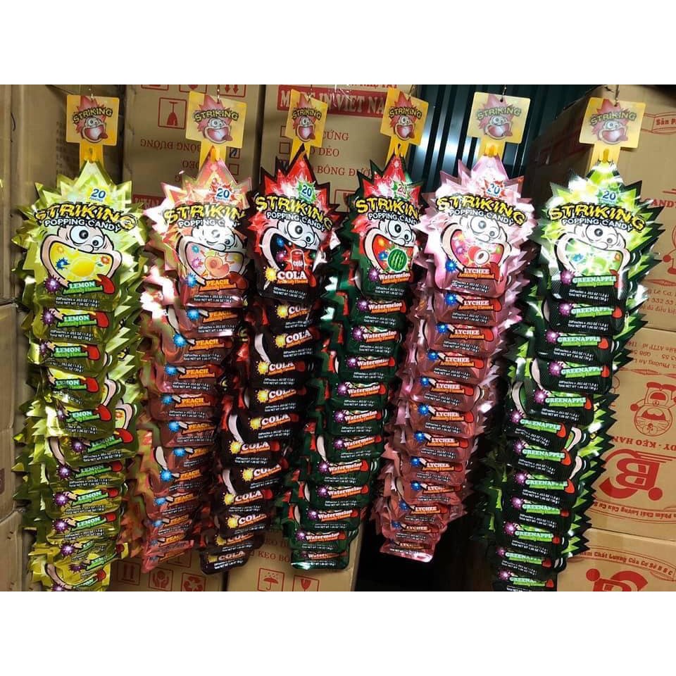 Kẹo nổ Striking Popping Candy (gói to có 20 gói nhỏ bên trong)