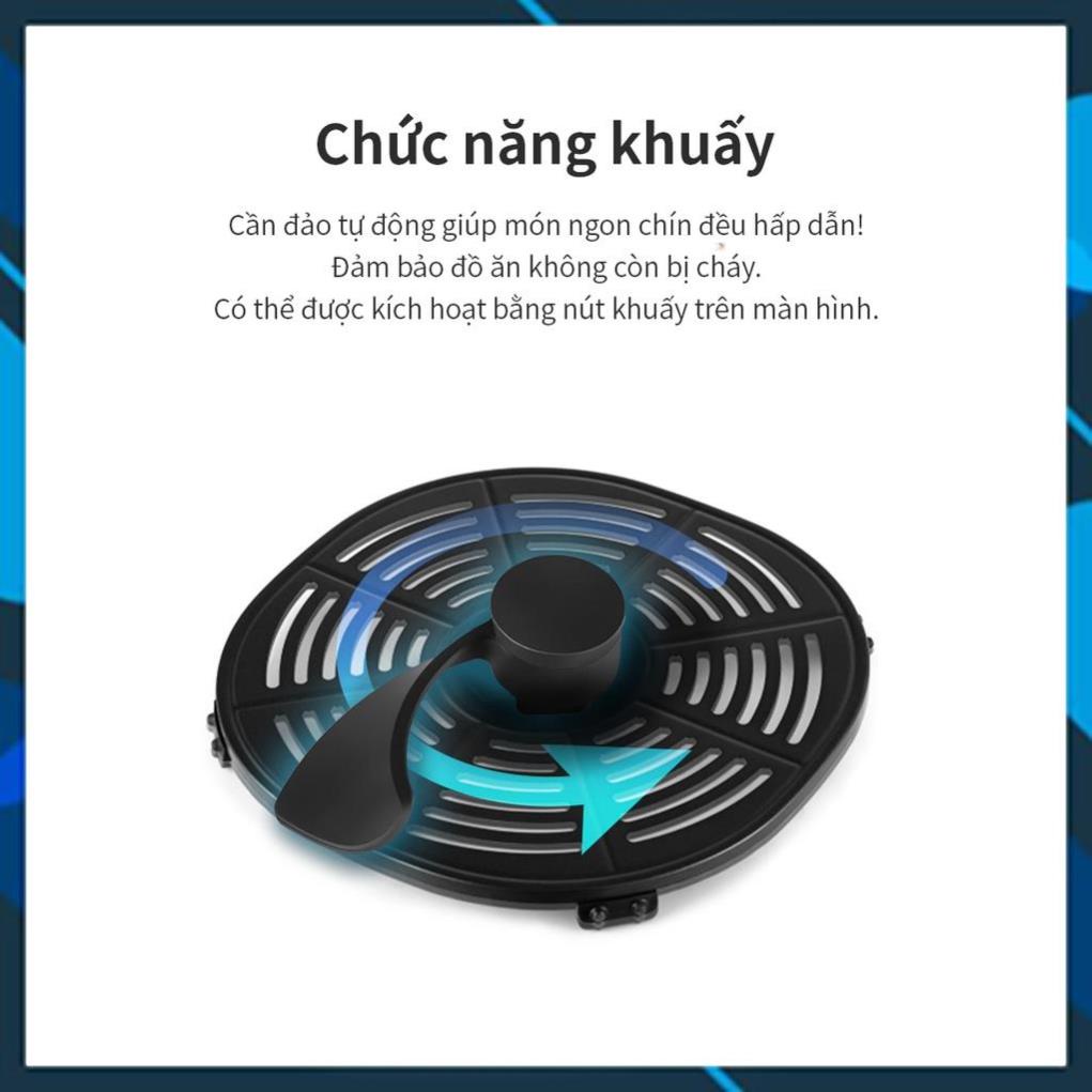 Nồi chiên không dầu Lock&amp;Lock Visible Stirring Air Fryer 7.2L - màu đen EJF596BLK chính hãng BH 12 tháng