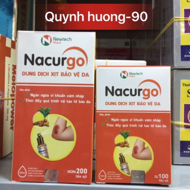 Nacurgo xịt 30ml - dung dịch bảo vệ da