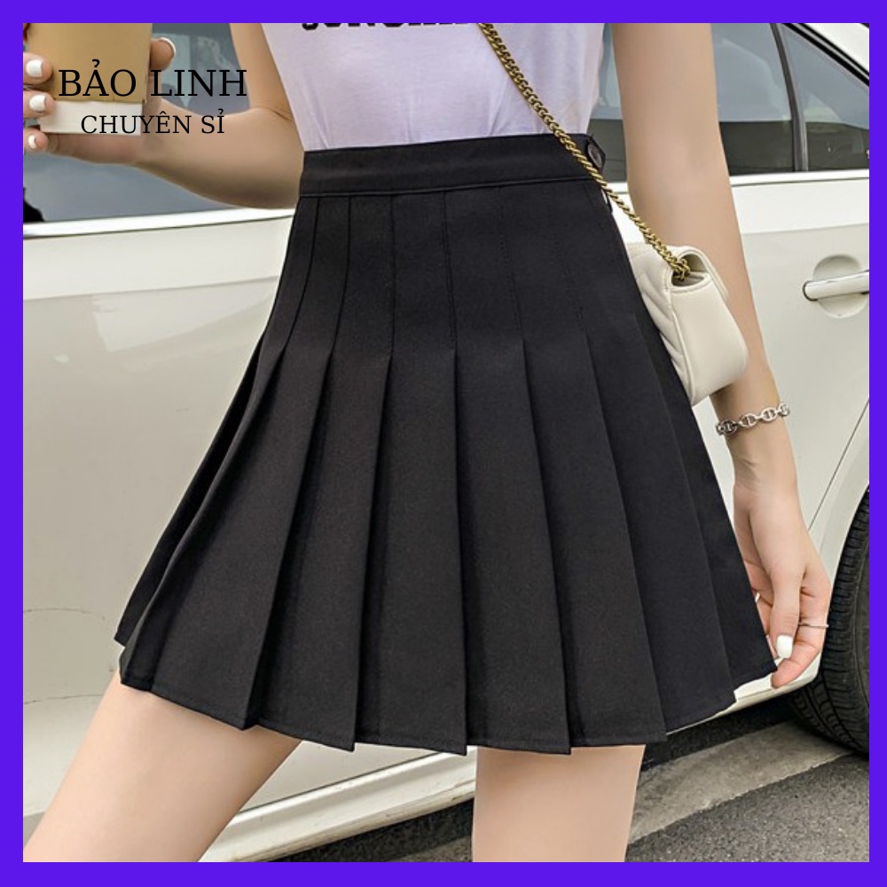 Chân Váy Tennis Xếp Ly Lưng Cao Bảo Linh Dáng Xòe Phong Cách Thời Trang Nữ Hàn Quốc