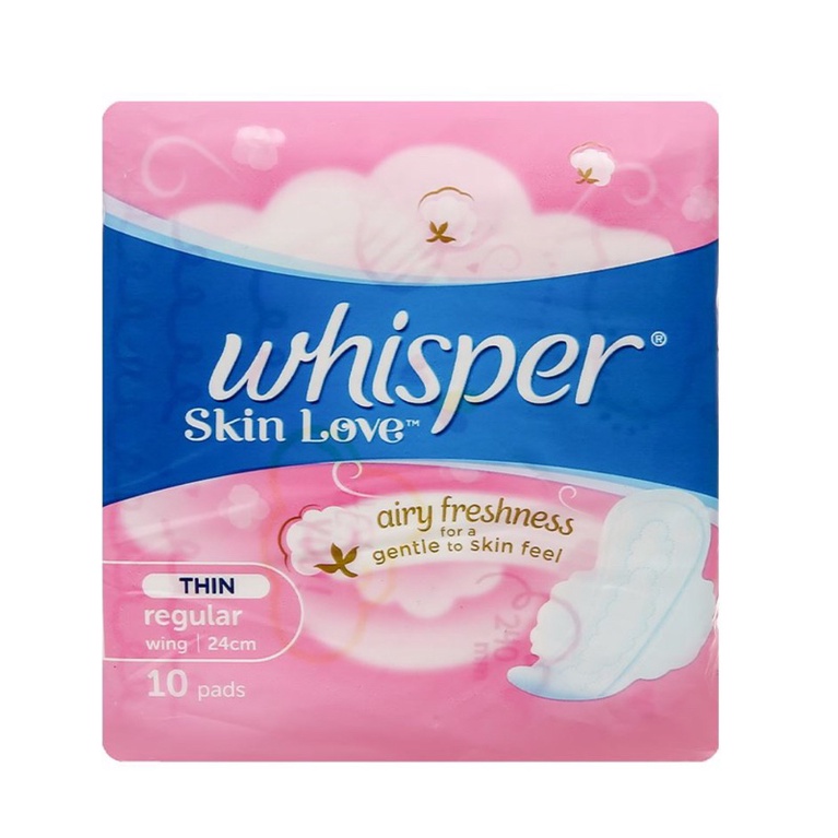BĂNG VỆ SINH WHISPER SKIN LOVE CÓ CÁNH 24CM 10 MIẾNG
