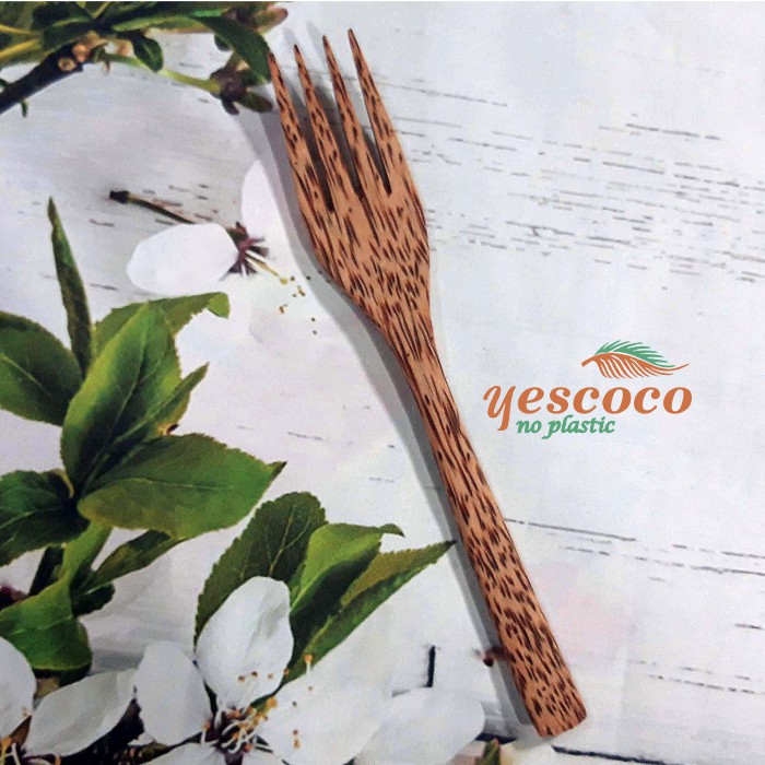 Nĩa bằng gỗ dừa già | Xưởng gáo dừa YESCOCO