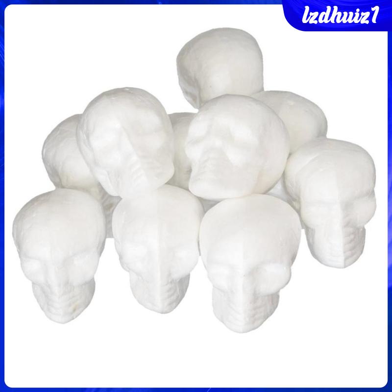 Bộ 10 Đầu Lâu Bằng Xốp Polystyrene Styrofoam Chuyên Dụng Cho Hóa Trang Halloween