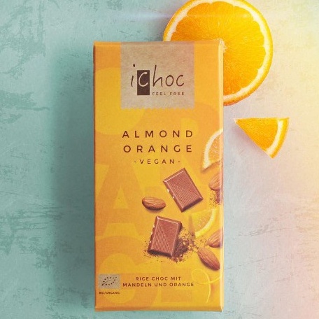 Socola thuần chay hữu cơ vị cam và hạnh nhân (Almond Orange) - iChoc