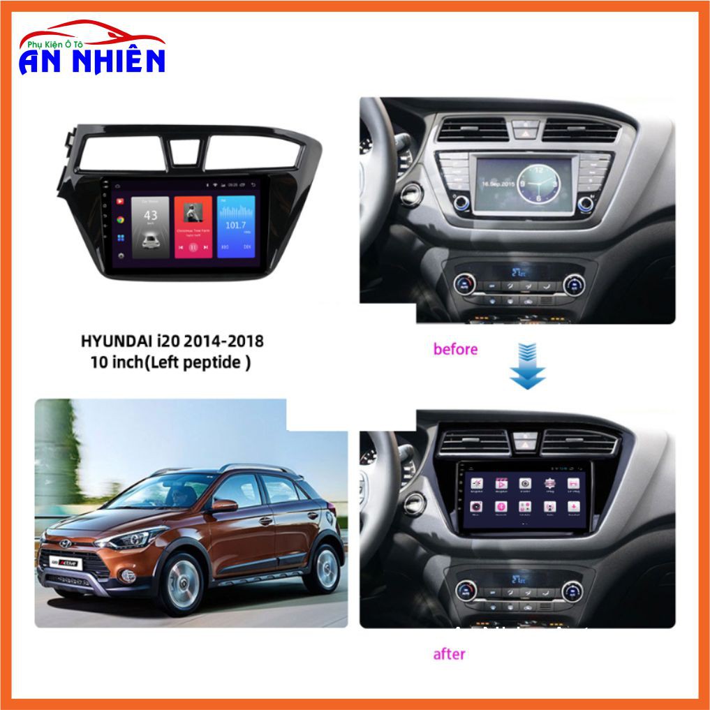 Màn Hình Android 9 inch Cho HYUNDAI  I20 2014-2020 - Đầu DVD Chạy Android Kèm Mặt Dưỡng Giắc Zin Huyndai I20