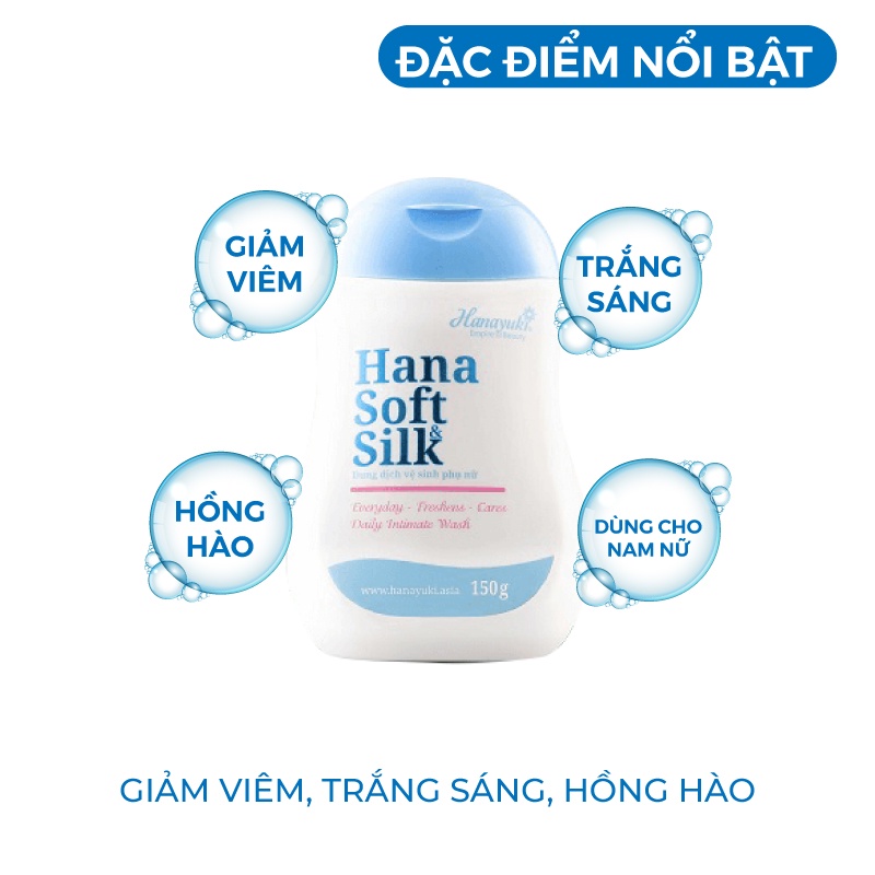 Dung Dịch Vệ Sinh Phụ Nữ Làm Hồng Vùng Kín Sạch Khử Mùi Giảm Viêm Ngứa HANA SOFT 150g