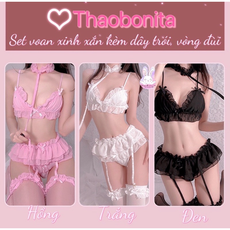 Full set đồ lót cosplay Badgirl voan kèm dây trói T142 🚀GIAO HOẢ TỐC HCM🚀