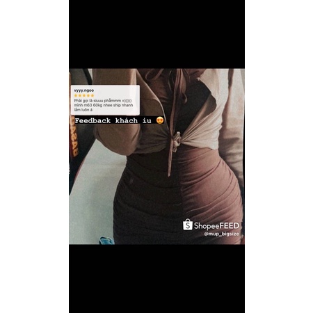 Đầm body bigsize 2 dây sexy tôn dáng dây rút MUP Bigsize DBD02 | BigBuy360 - bigbuy360.vn