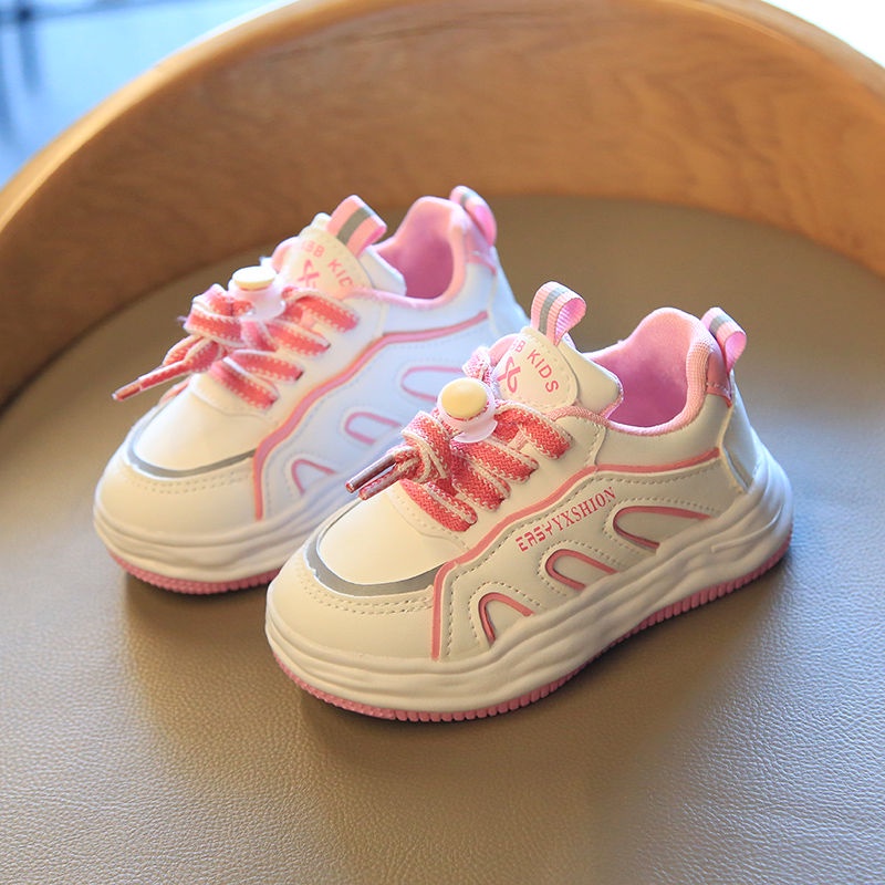 Oeteo Giày Chạy Bộ Đế Bằng Màu Hồng Dễ Thương Cho Bé