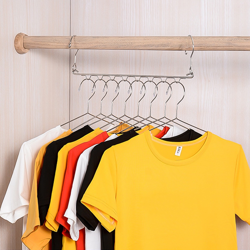 Móc Treo Quần Áo 8 / 10 Lỗ Bằng Thép Không Gỉ Tiết Kiệm Diện Tích