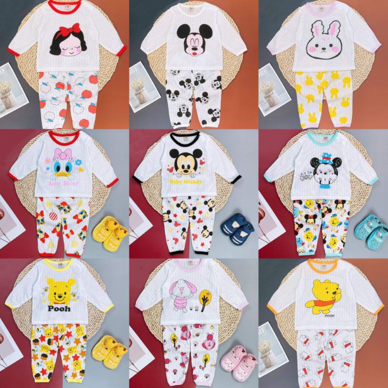 Bộ cotton giấy xuất hàn bé trai/bé gái 4-15kg