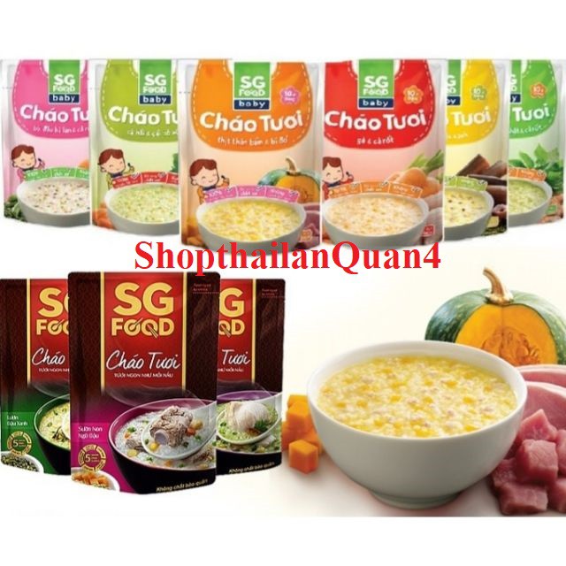 (HCM) CHÁO ĂN DẶM CHO BÉ 10-12 THÁNG SG FOOD HSD3/2023