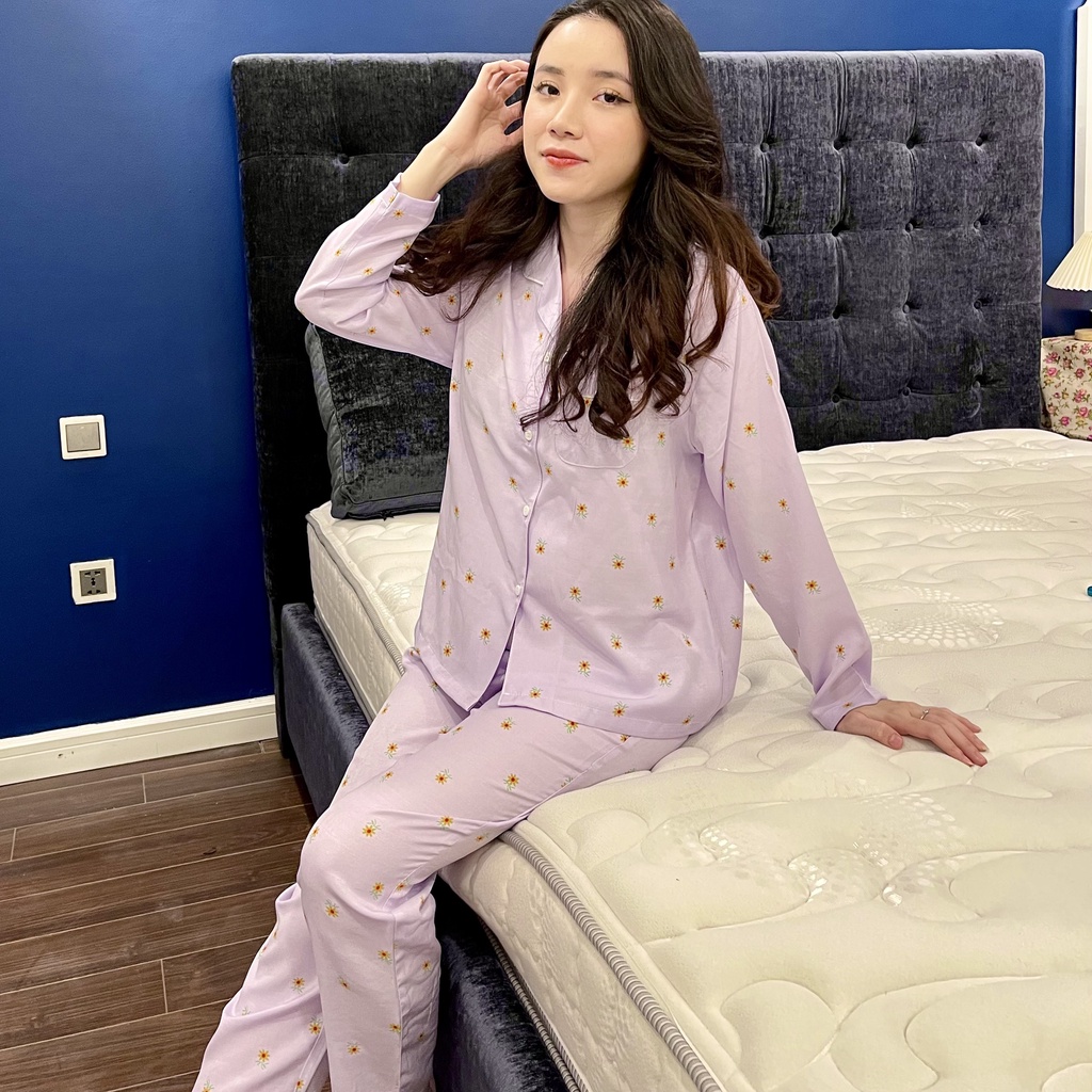 BỘ ĐŨI MẶC NHÀ DÀI TAY - Pijama Chất Lụa Đũi Mềm Thoáng Mát Nhiều Họa Tiết Nhiều Màu