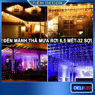 Đèn Led Trang Trí Mành Thả ⚡𝗖𝗵𝗼̂́𝗻𝗴 𝗧𝗵𝗮̂́𝗺 𝗡𝘂̛𝗼̛́𝗰⚡ Dài 5M 25 Sợi Thả Cao Cấp - Đèn Led Dây Trang Trí Ngoài Trời