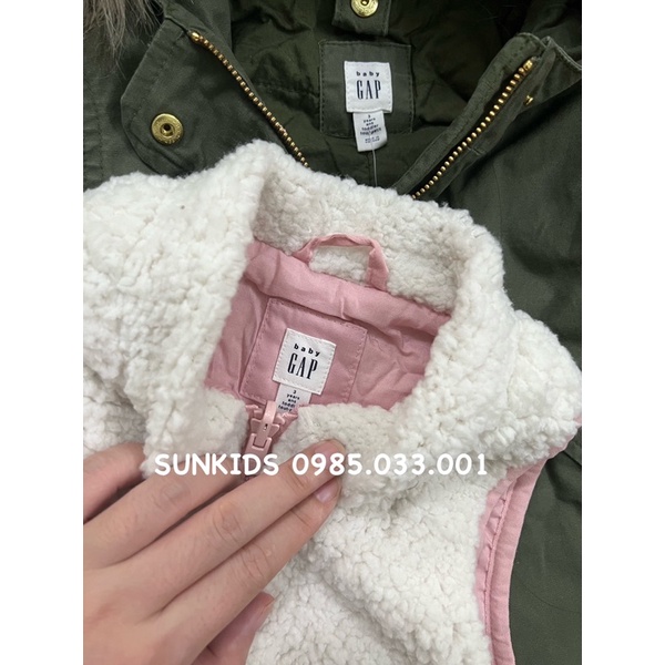 Áo khoác Parka xanh rêu + gile bông