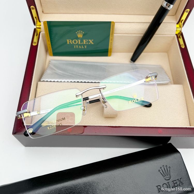 Kính Không Tròng, RO-LEX, Chất liệu Titanium mạ vàng 18k, Phiên bản cao cấp bảo hành 12 tháng - donghokinhmat168