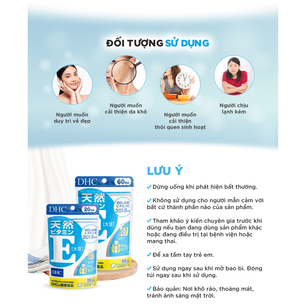 Viên Uống DHC Bổ Sung Vitamin E Nhật Bản 30 Ngày Và 90 Ngày
