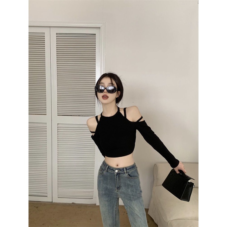 Áo thun COZOKC tay dài hở vai thời trang dành cho nữ