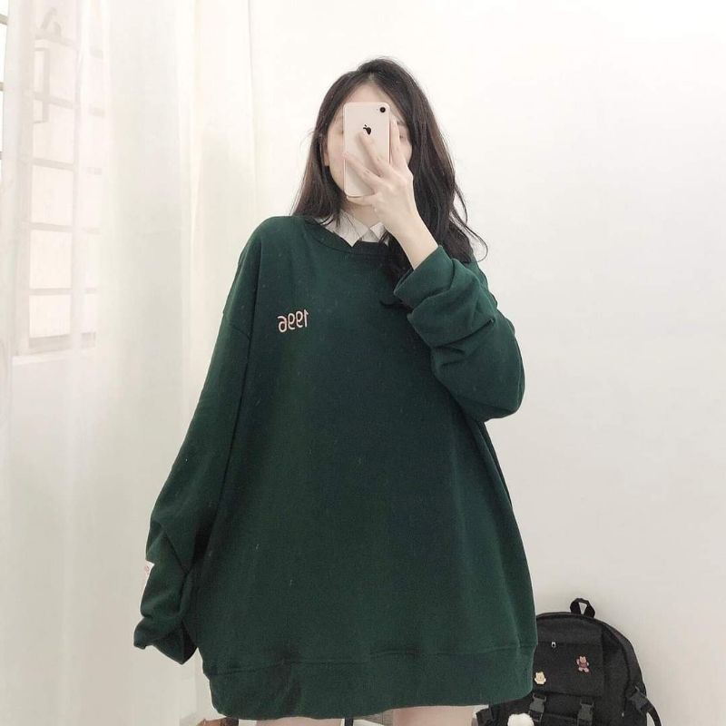 Áo Sweater Nỉ tay dài chữ thêu 1996 nam nữ unisex[ Ảnh thật ] 2t.clothes