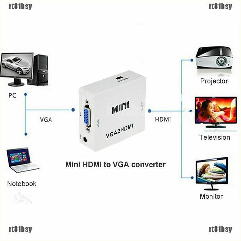 Hộp Chuyển Đổi Từ Vga Sang Hdmi Full Hd 1080p Rt81Bsy Cho Pc Laptop Dvd