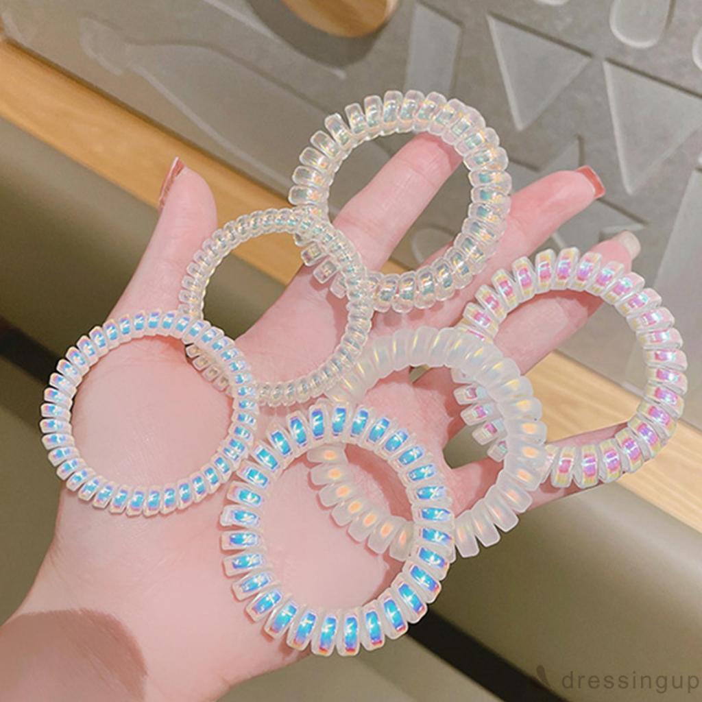 Dây buộc tóc dạng dây điện thoại bàn bằng nhựa cho nữ