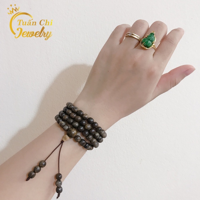 Vòng Tay Trầm Hương 💥 HÀNG CHUẨN💥 Chuỗi Tràng Hạt 108 hạt- Trầm Tốc Hương Tự Nhiên, Tặng Kèm Hộp Gấm Sang Trọng