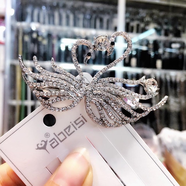 *kẹp tóc Hàn Quốc hình đôi thiên nga trắng