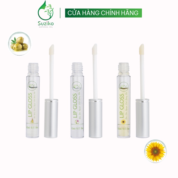 Lip Gloss dầu olive SUZIKO dưỡng môi ẩm mịn tươi hồng 5ml