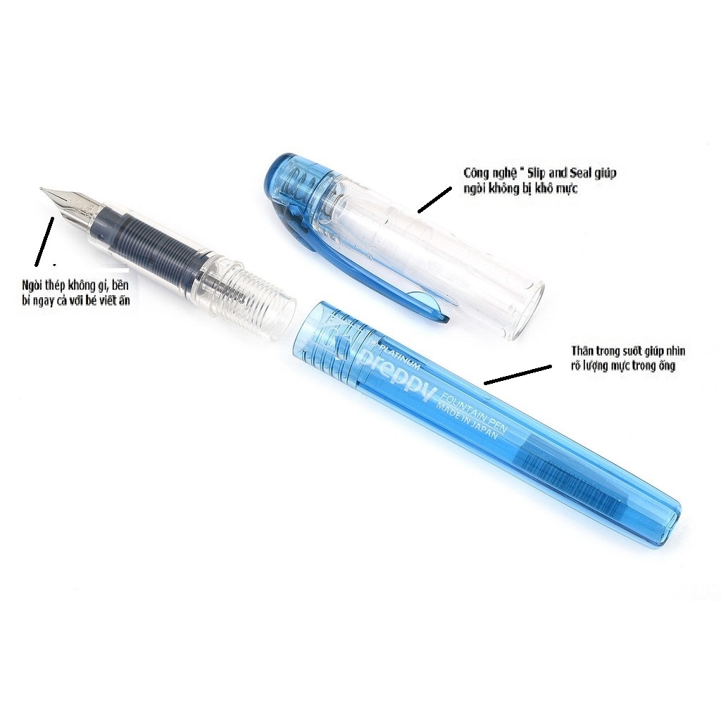 Bút máy PREPPY 02 Nhật Bản - Nét 0.2mm,  Ngòi trơn, siêu bền, viết cực êm tay -Loki Kids