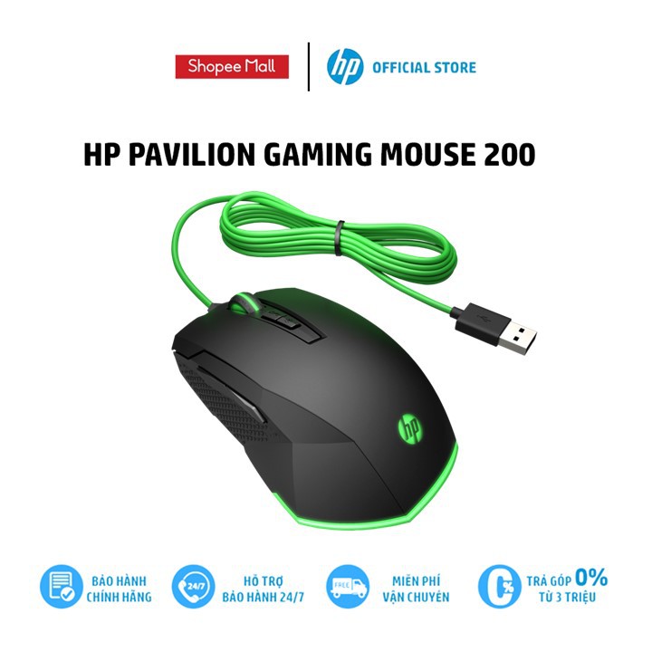 [Mã ELMALL150K giảm 5% đơn 500K] Chuột có dây HP Pav Gaming Mouse 200 A/P_5JS07AA - Hàng Chính Hãng