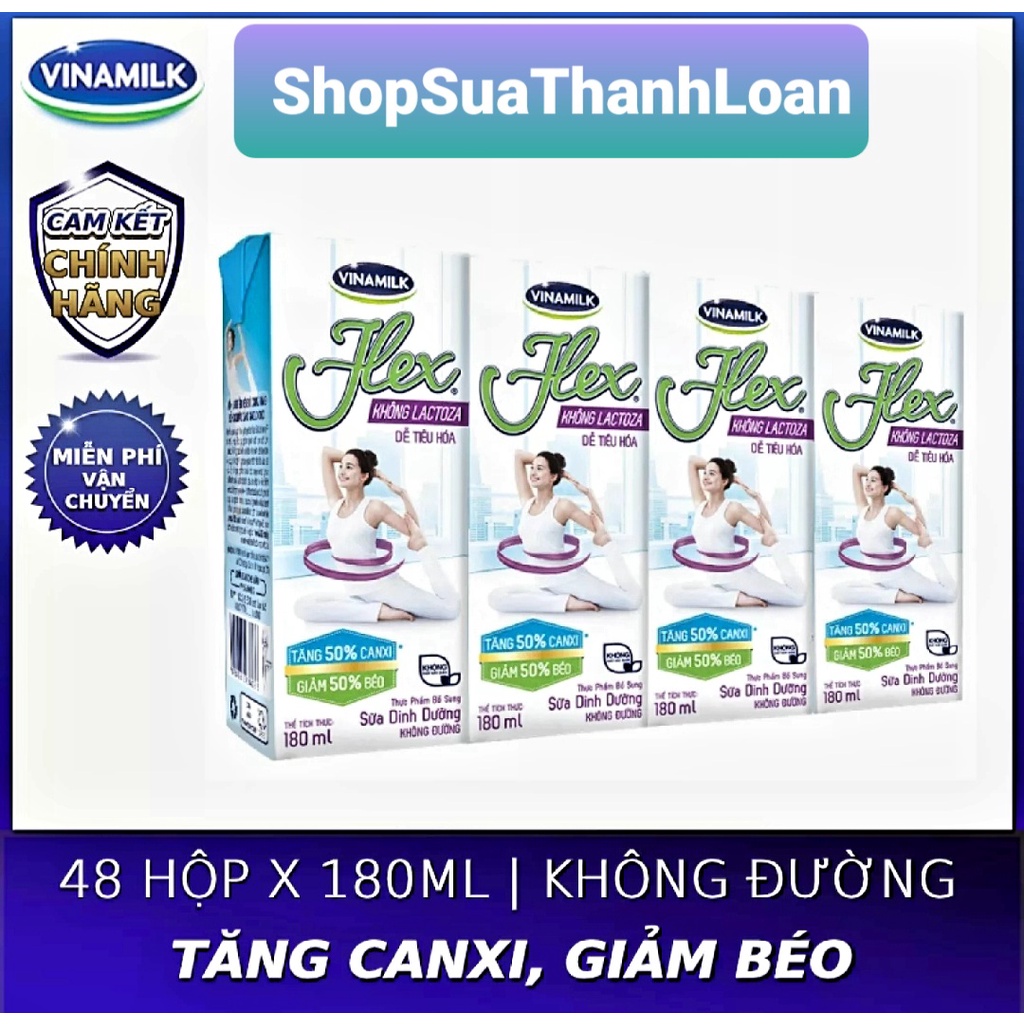 [HSD T8-2022] Lốc 4 Hộp Sữa Triệt Trùng FLEX KHÔNG LACTOSE (180ML)