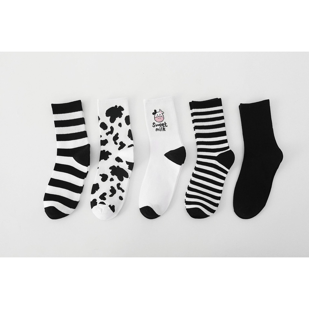 Tất Cổ Cao Nam/ Nữ ERASHOP 077854 - Hoạ Tiết Bò Sữa Dễ Thương, Hot Trend, Siêu Rẻ Đẹp