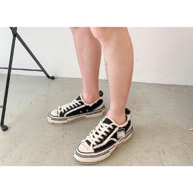 GIÀY SNEAKER XVESSEL GOP LOWS BLACK ( Giày Xvessel Bản rách Phiển bản converse 1970s+ Tặng tất + Tặng dây giày)