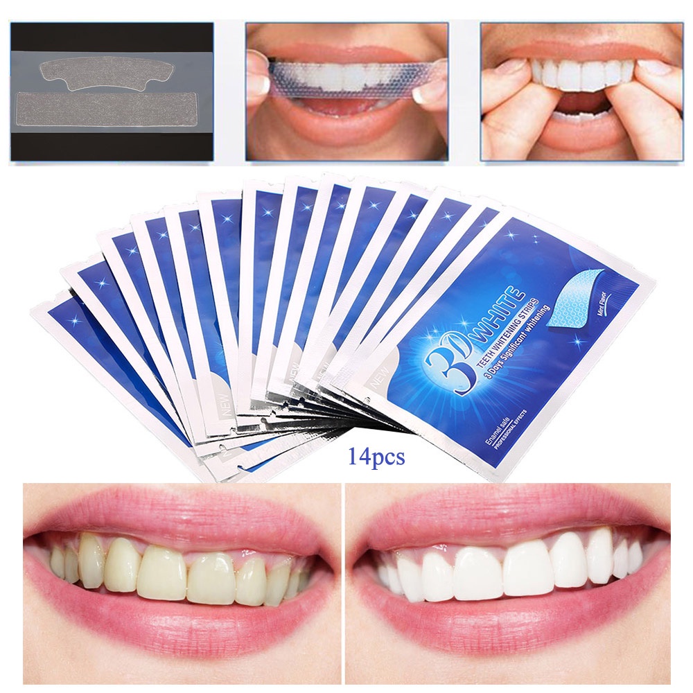 Miếng dán trắng răng 3D White Teeth Whitening Strips, tẩy trắng răng hiệu quả tại nhà SALI BL017