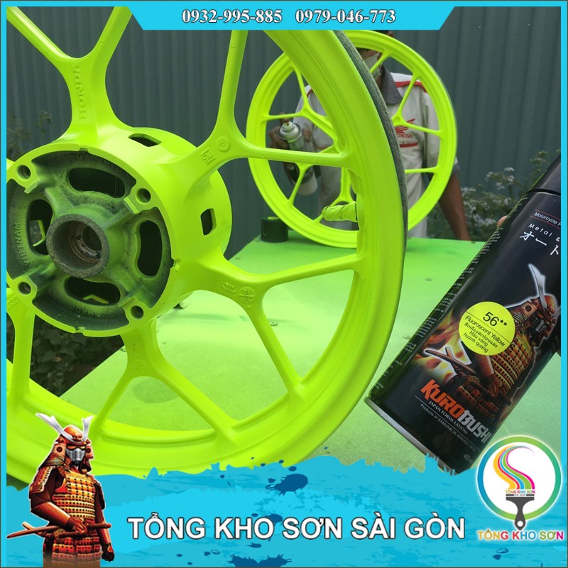 Bộ sản phẩm Màu huỳnh quang chai xịt Samurai 53, 54, 55, 56, 57, 58