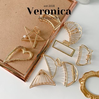 Kẹp tóc càng cua kim loại Hàn Quốc Veronica
