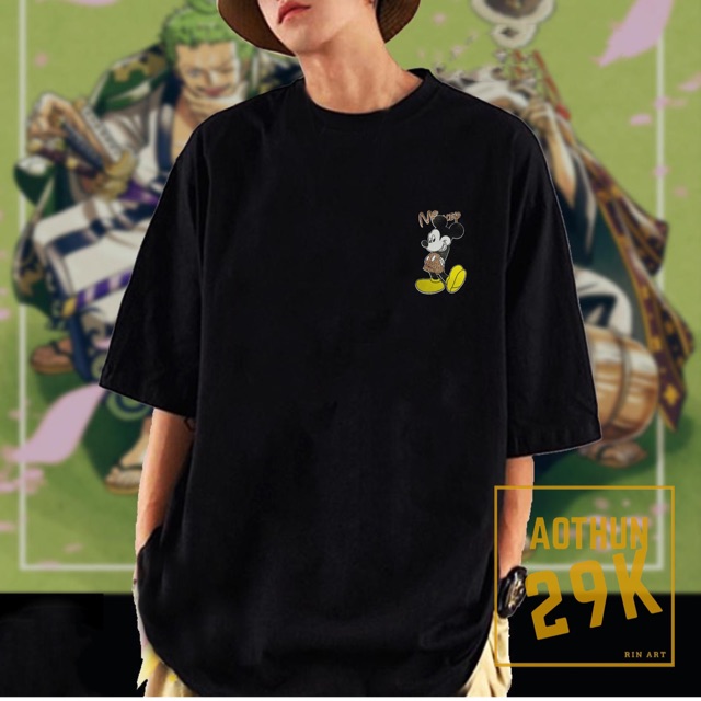 ÁO THUN UNISEX TAY LỠ LOGO MICKY