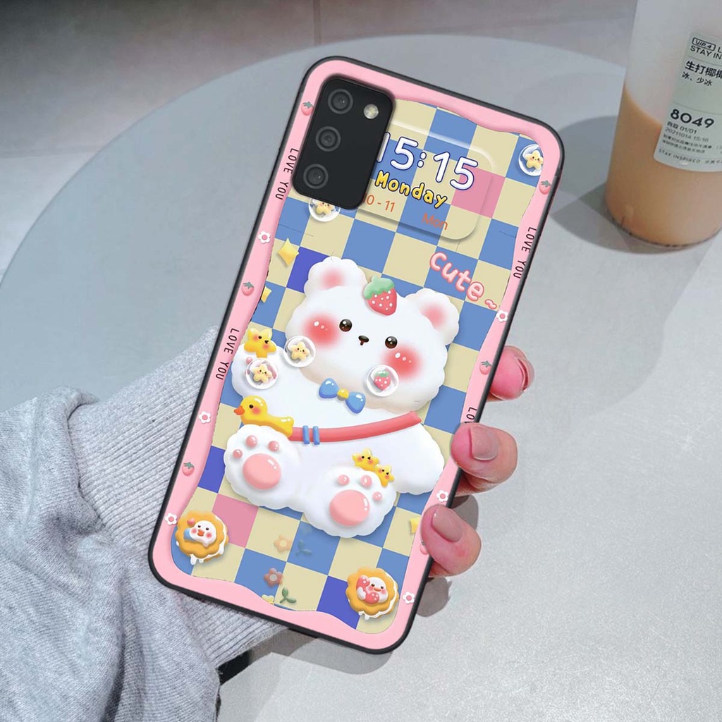 Ốp lưng Samsung A02s / A03s in hình gấu cute,bò sữa 3D cute dễ thương bảo vệ điện thoại.