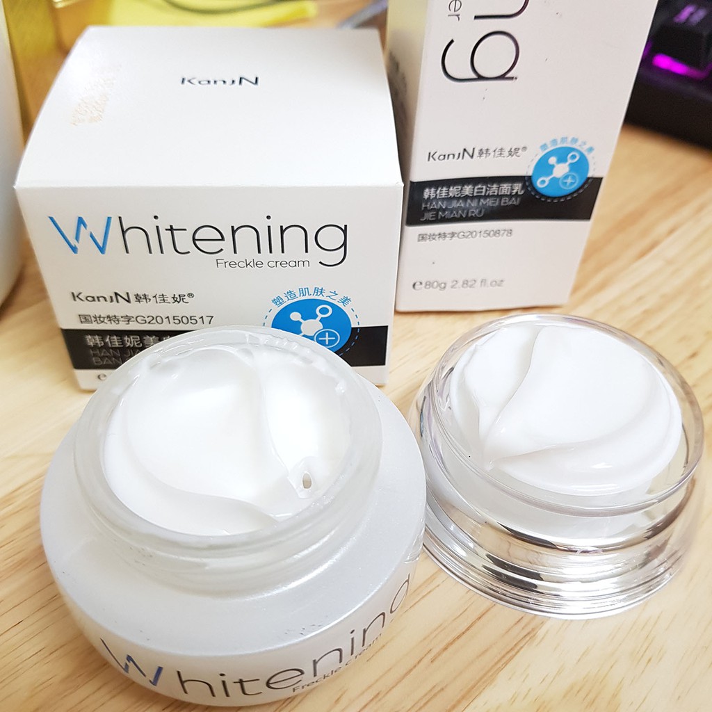 Kem dưỡng trắng KanjN Whitening Freckle Cream tăng tone sáng, hết tàn nhang, hết vết thâm, hết nám da, hết vết cháy nắng