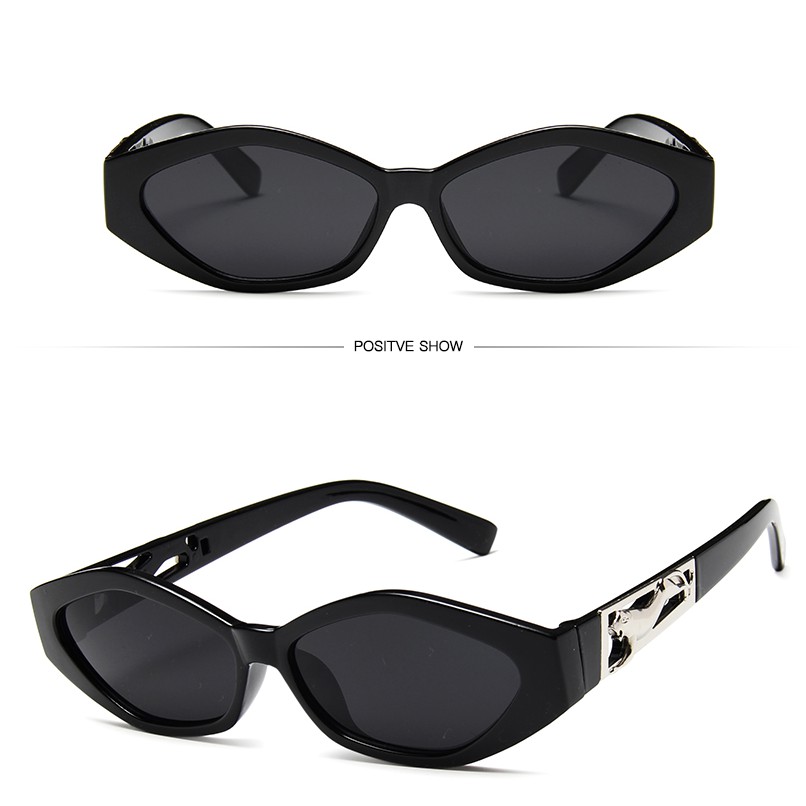 Kính mát gọng đa giác họa tiết da báo thời trang cho nam nữ