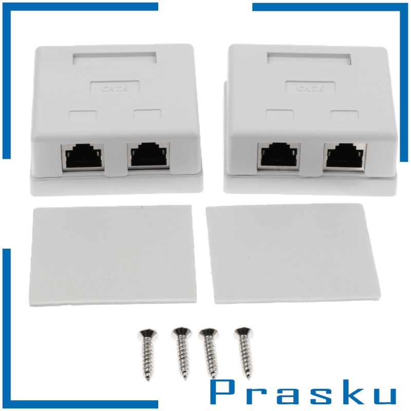 Set 2 Hộp Đựng Mạng Internet 2 Cổng Cat6 Gắn Tường Tiện Dụng | BigBuy360 - bigbuy360.vn