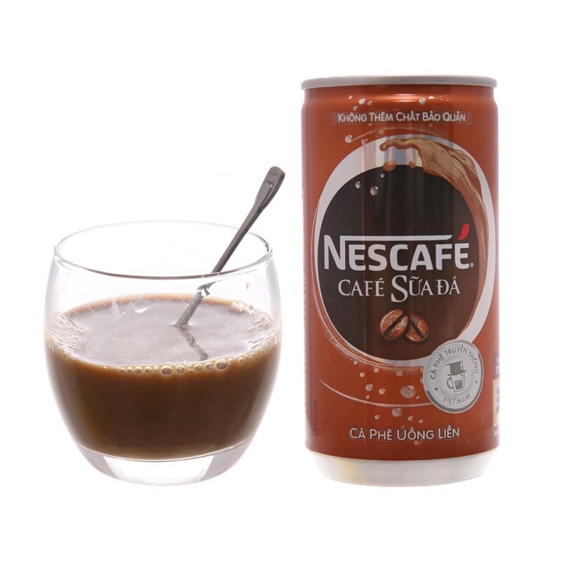 CÀ PHÊ UỐNG LIỀN NESCAFE-NESCAFÉ LON 170-180ML ĐỦ MÙI