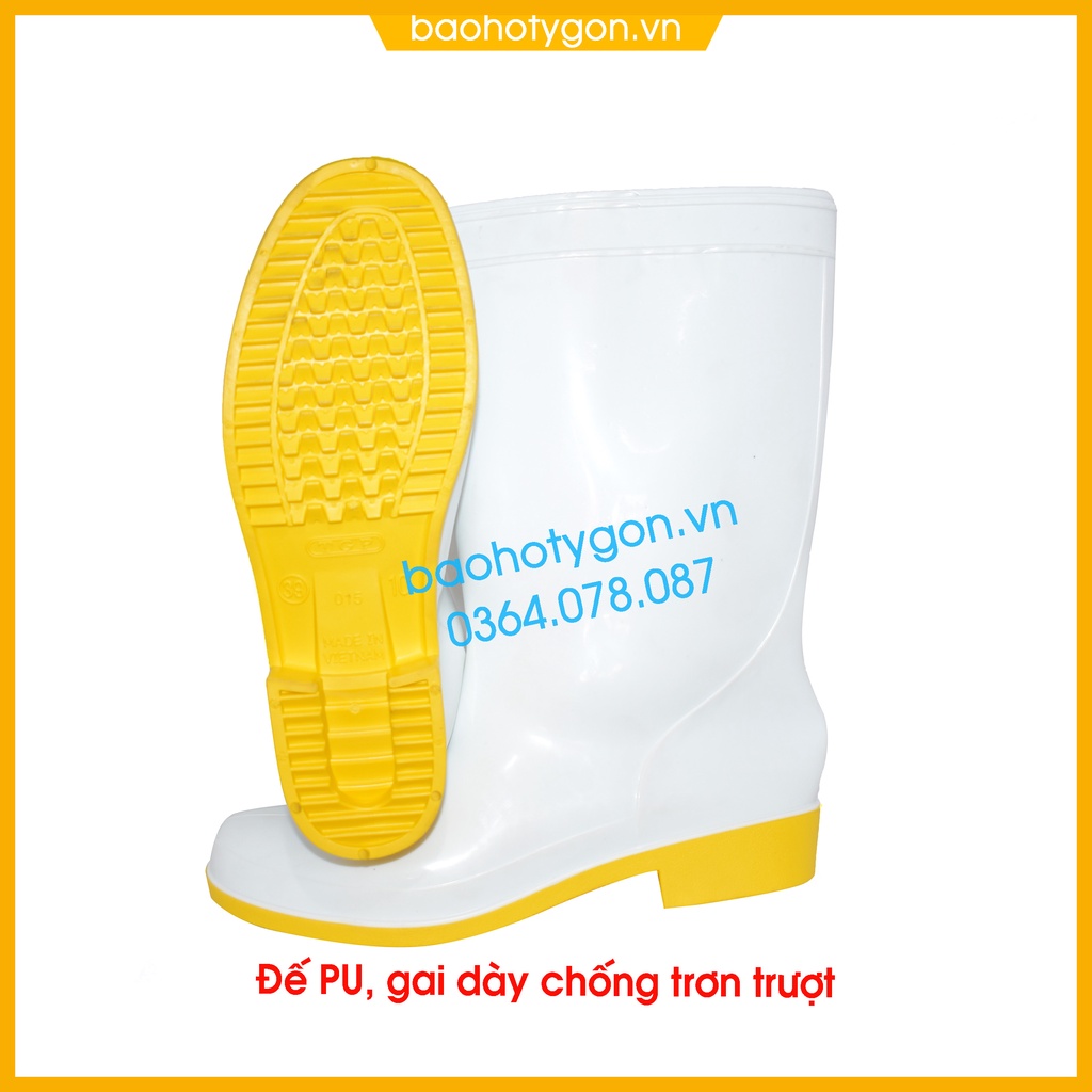 Ủng nhựa trắng chống nước, chống trơn