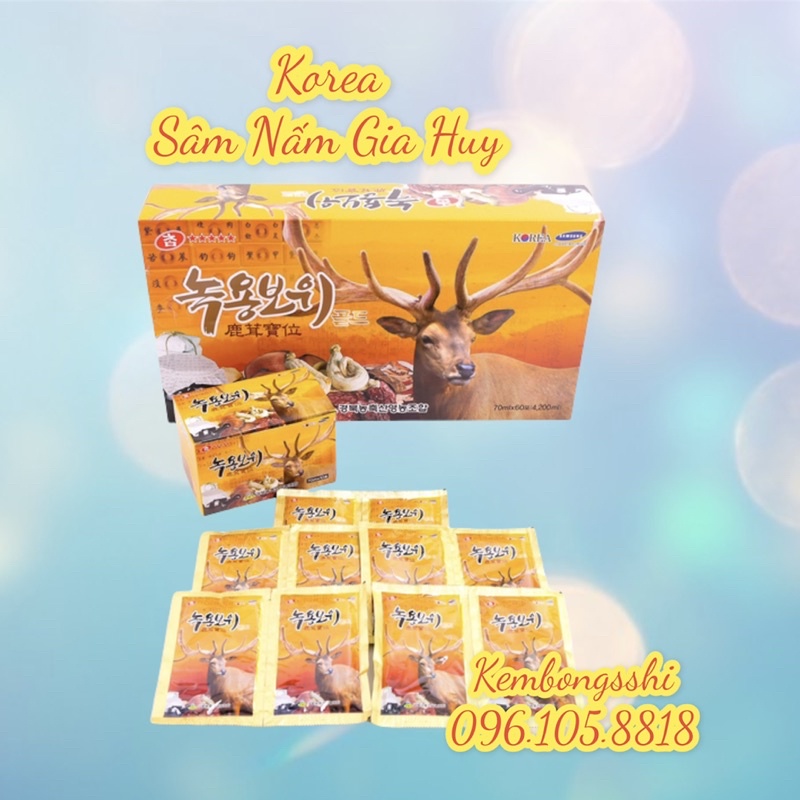 [ HÀNG MỚI ]Nước Hồng Sâm Nhung Hươu 6 Năm Tuổi Hàn Quốc, Hộp 60 gói