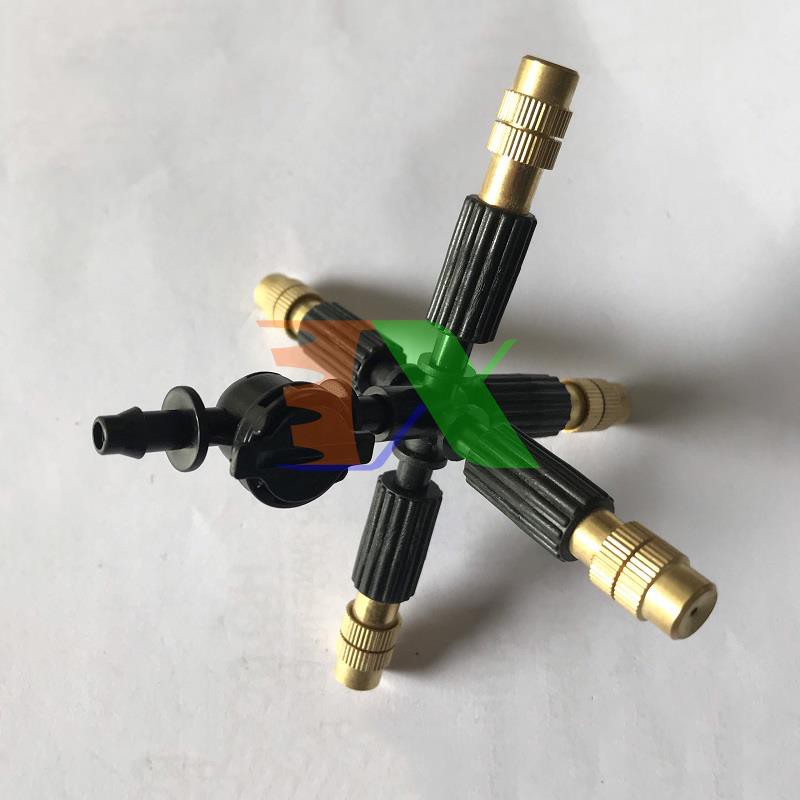 Bộ 5 đầu tưới Phun sương bằng đồng 250Lit/h + Chặn áp 4/7mm